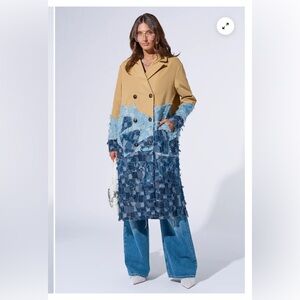 WICKER PARK DENIM DETAIL TRENCH - S